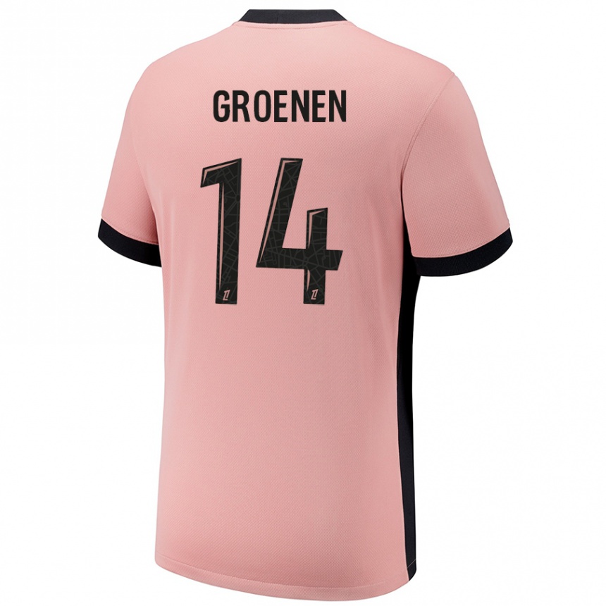 Enfant Football Maillot Jackie Groenen #14 Rouille Rose Troisieme 2024/25