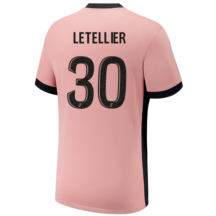 Enfant Football Maillot Alexandre Letellier #30 Rouille Rose Troisieme 2024/25