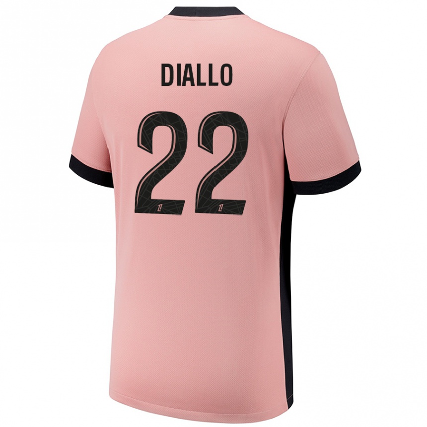 Enfant Football Maillot Abdou Diallo #22 Rouille Rose Troisieme 2024/25