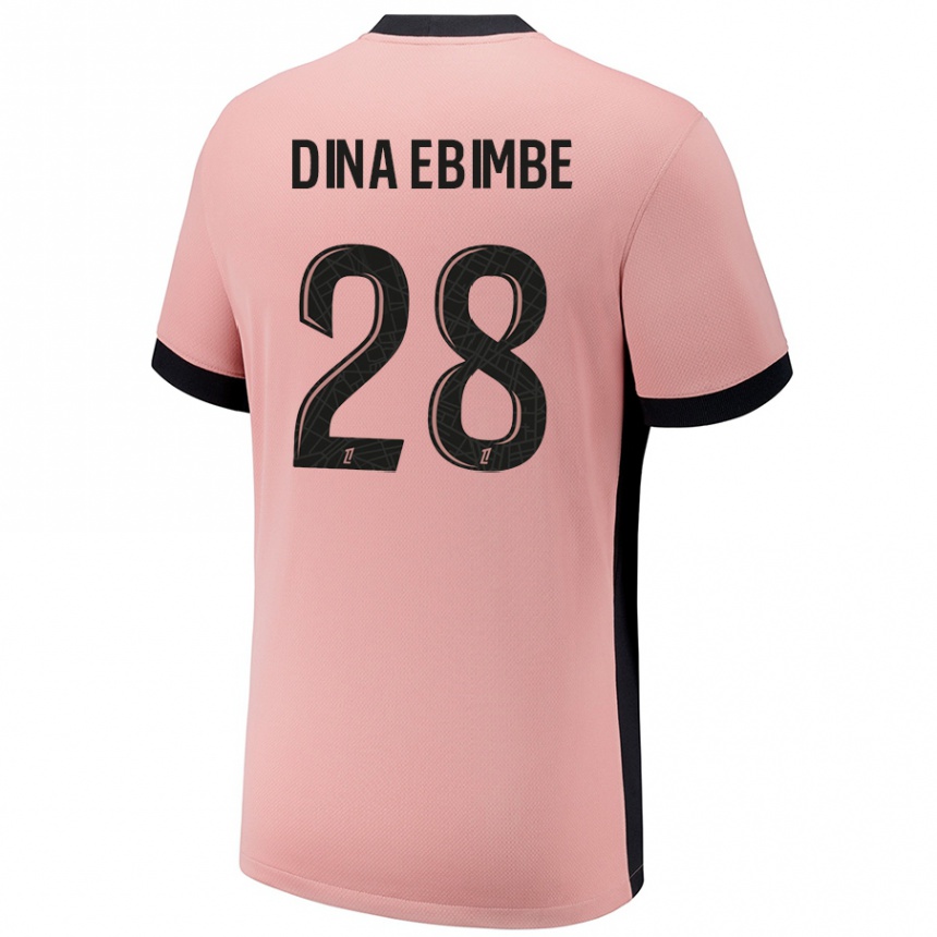 Enfant Football Maillot Eric Junior Dina Ebimbe #28 Rouille Rose Troisieme 2024/25