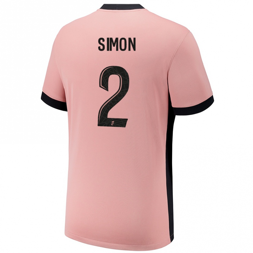 Enfant Football Maillot Benedicte Simon #2 Rouille Rose Troisieme 2024/25