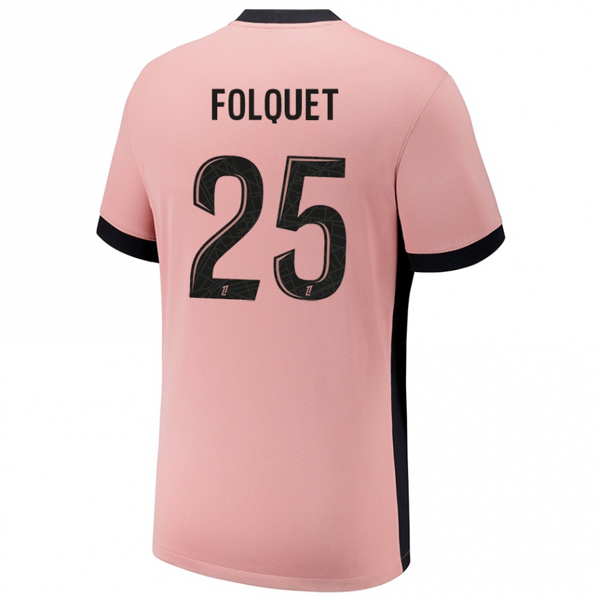 Enfant Football Maillot Magnaba Folquet #25 Rouille Rose Troisieme 2024/25