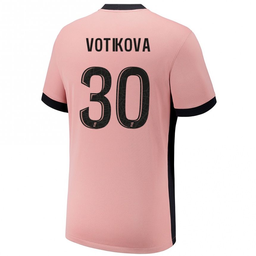 Enfant Football Maillot Barbora Votikova #30 Rouille Rose Troisieme 2024/25