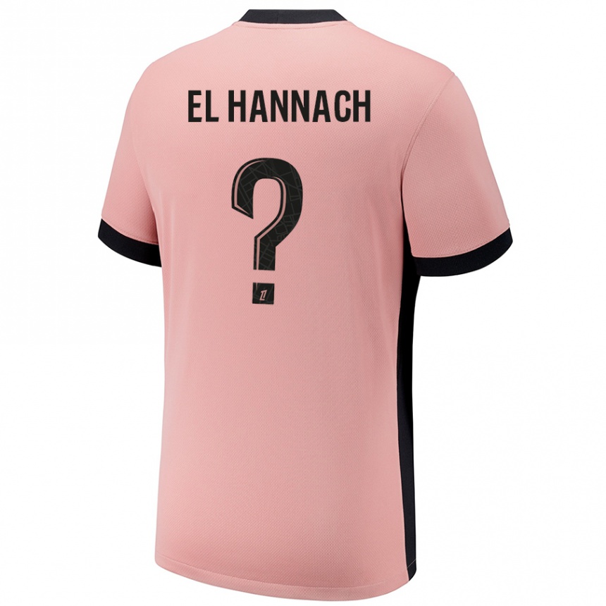 Enfant Football Maillot Younes El Hannach #0 Rouille Rose Troisieme 2024/25