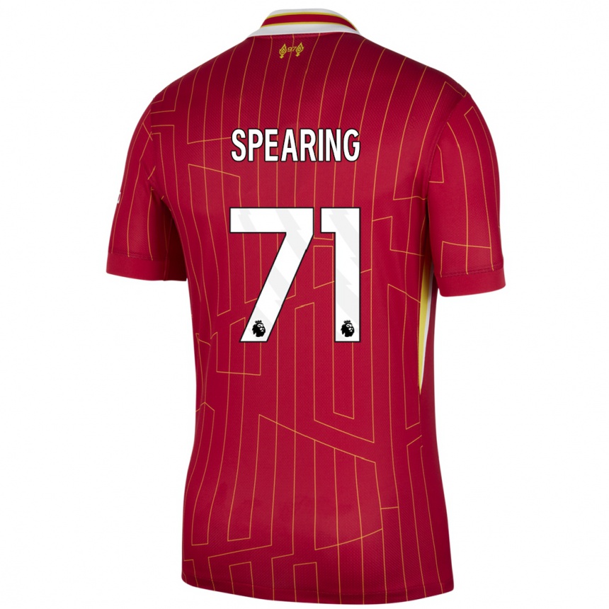 Homme Football Maillot Jay Spearing #71 Rouge Jaune Blanc Tenues Domicile 2024/25