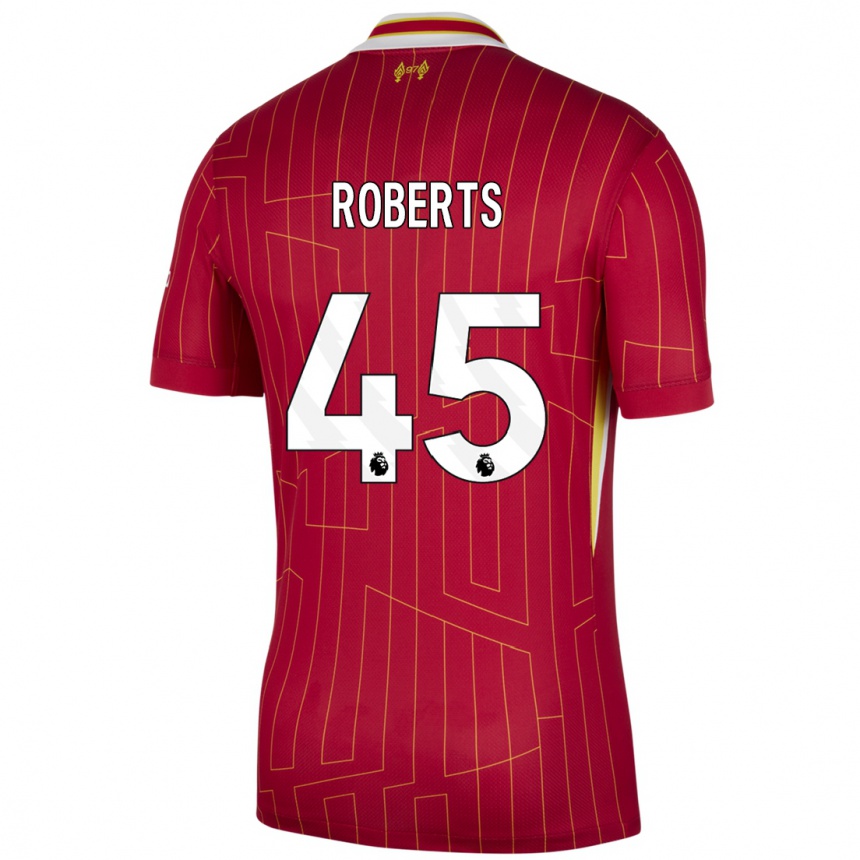 Homme Football Maillot Iwan Roberts #45 Rouge Jaune Blanc Tenues Domicile 2024/25