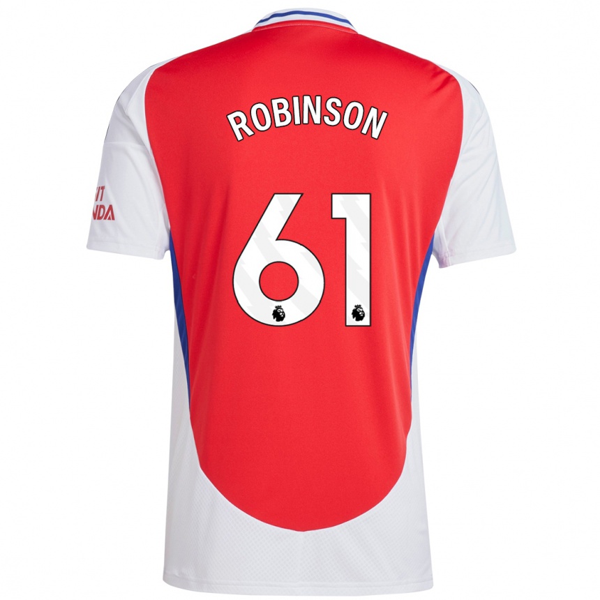 Homme Football Maillot Josh Robinson #61 Rouge Blanc Tenues Domicile 2024/25