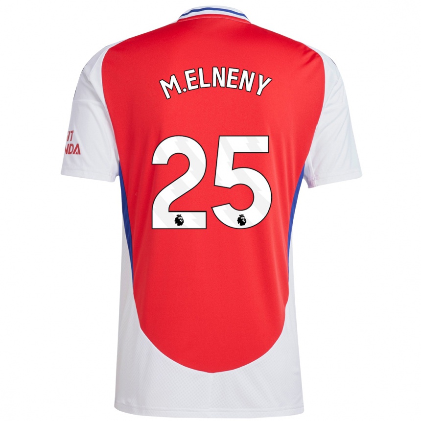 Homme Football Maillot Mohamed Elneny #25 Rouge Blanc Tenues Domicile 2024/25