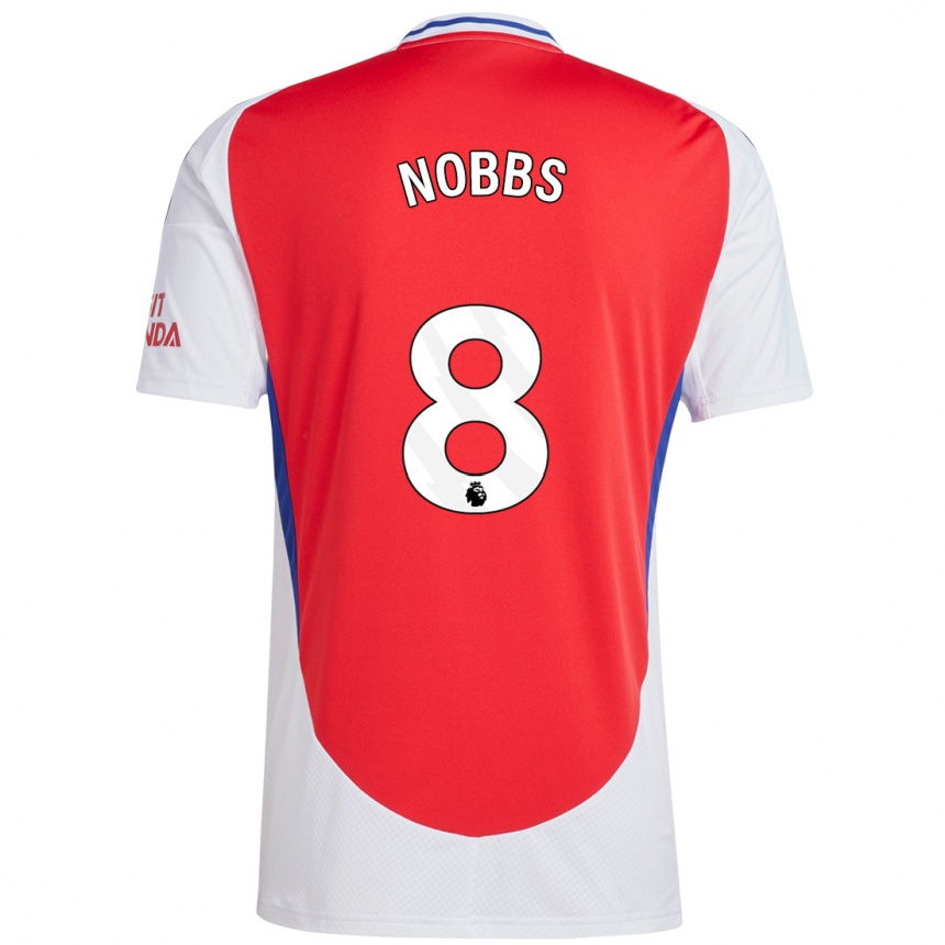 Homme Football Maillot Nobbs #8 Rouge Blanc Tenues Domicile 2024/25