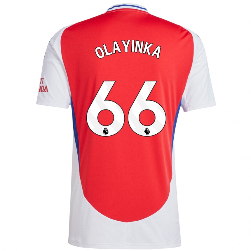 Homme Football Maillot James Olayinka #66 Rouge Blanc Tenues Domicile 2024/25