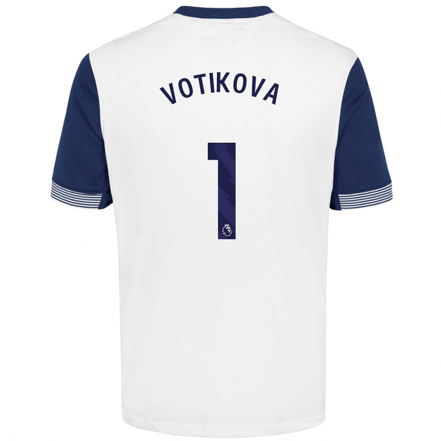 Homme Football Maillot Barbora Votíková #1 Blanc Bleu Tenues Domicile 2024/25