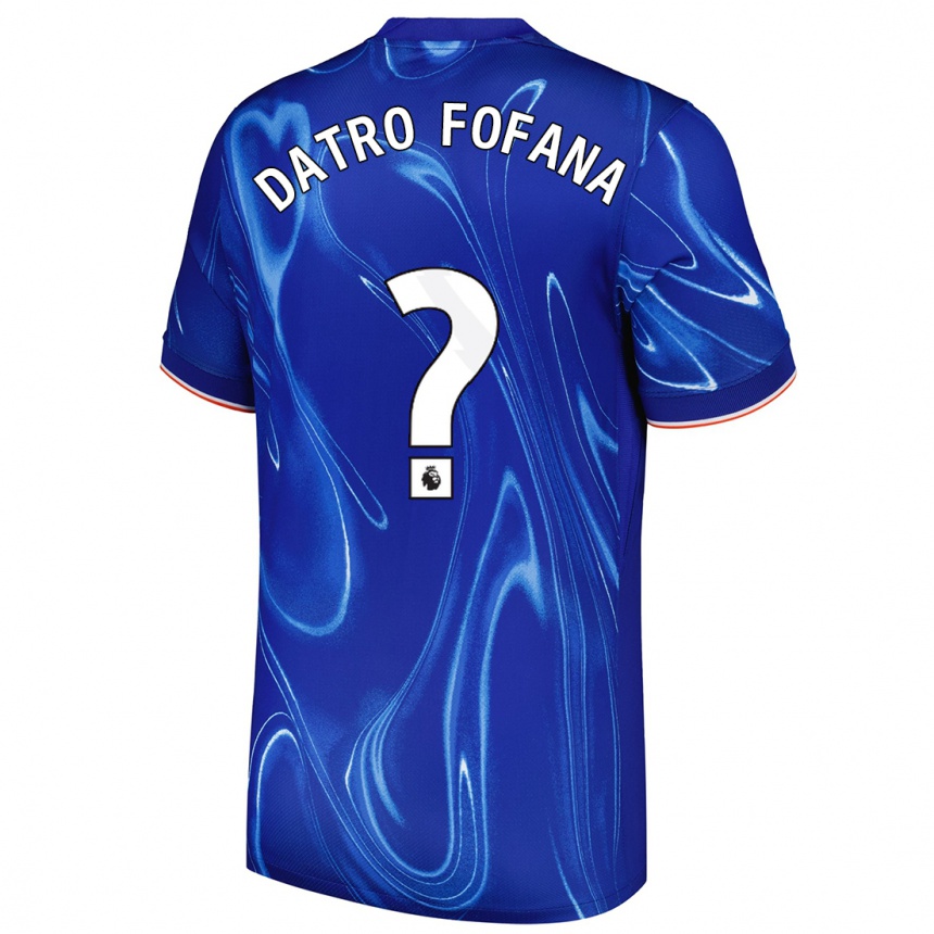 Homme Football Maillot David Datro Fofana #0 Bleu Blanc Tenues Domicile 2024/25