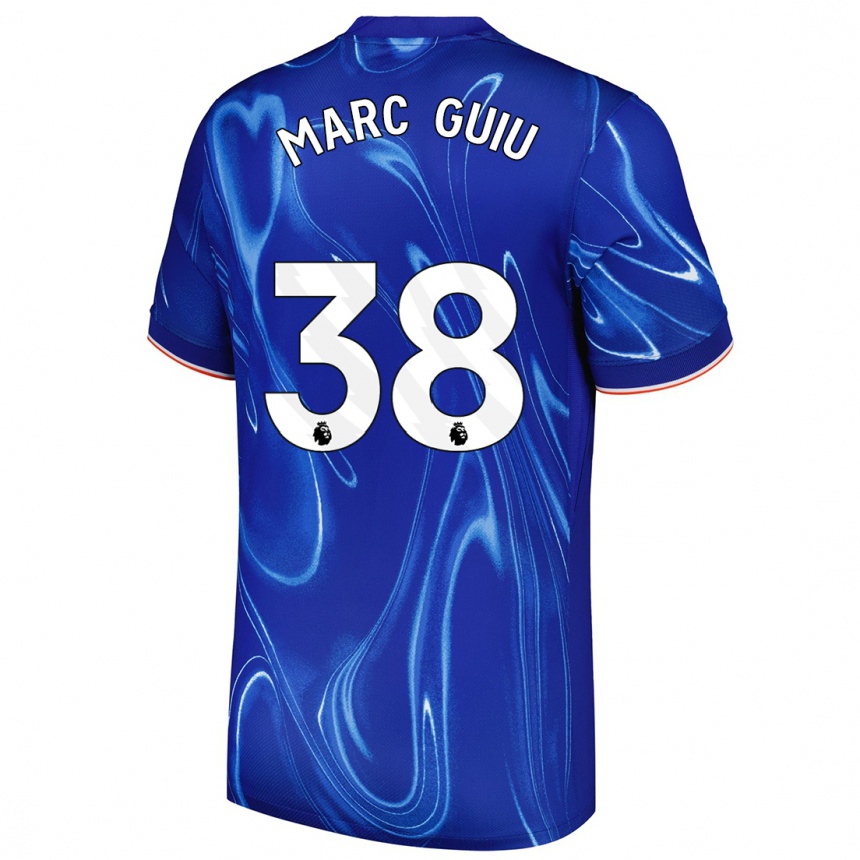 Homme Football Maillot Marc Guiu #38 Bleu Blanc Tenues Domicile 2024/25