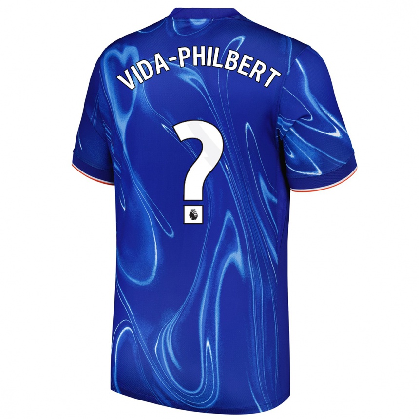 Homme Football Maillot Joel Vida-Philbert #0 Bleu Blanc Tenues Domicile 2024/25