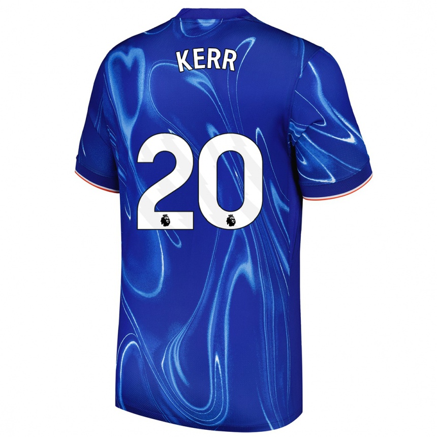 Homme Football Maillot Sam Kerr #20 Bleu Blanc Tenues Domicile 2024/25