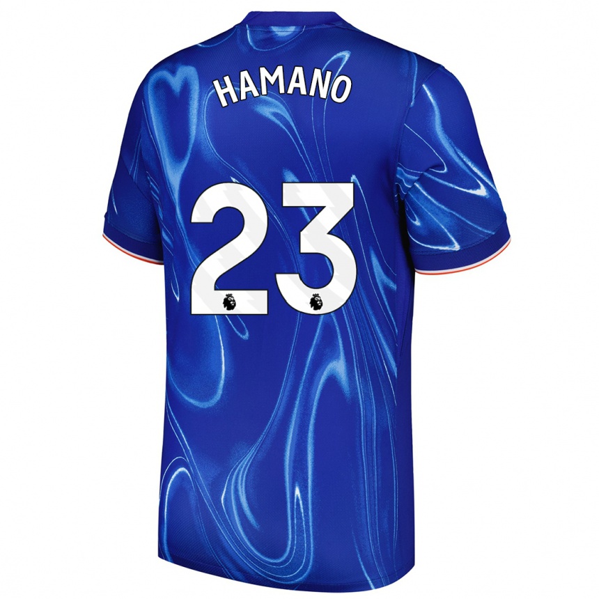 Homme Football Maillot Maika Hamano #23 Bleu Blanc Tenues Domicile 2024/25