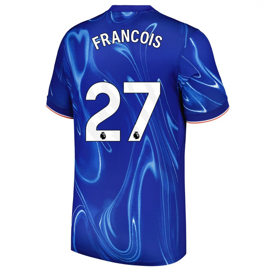 Homme Football Maillot Oriane Jean-François #27 Bleu Blanc Tenues Domicile 2024/25