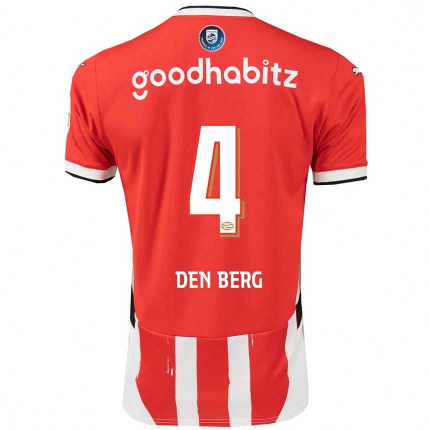 Homme Football Maillot Mandy Van Den Berg #4 Rouge Blanc Tenues Domicile 2024/25