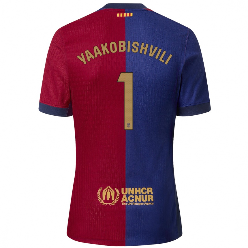 Homme Football Maillot Áron Yaakobishvili #1 Bleu Rouge Tenues Domicile 2024/25