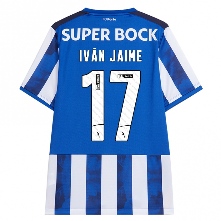 Homme Football Maillot Iván Jaime #17 Bleu Blanc Tenues Domicile 2024/25