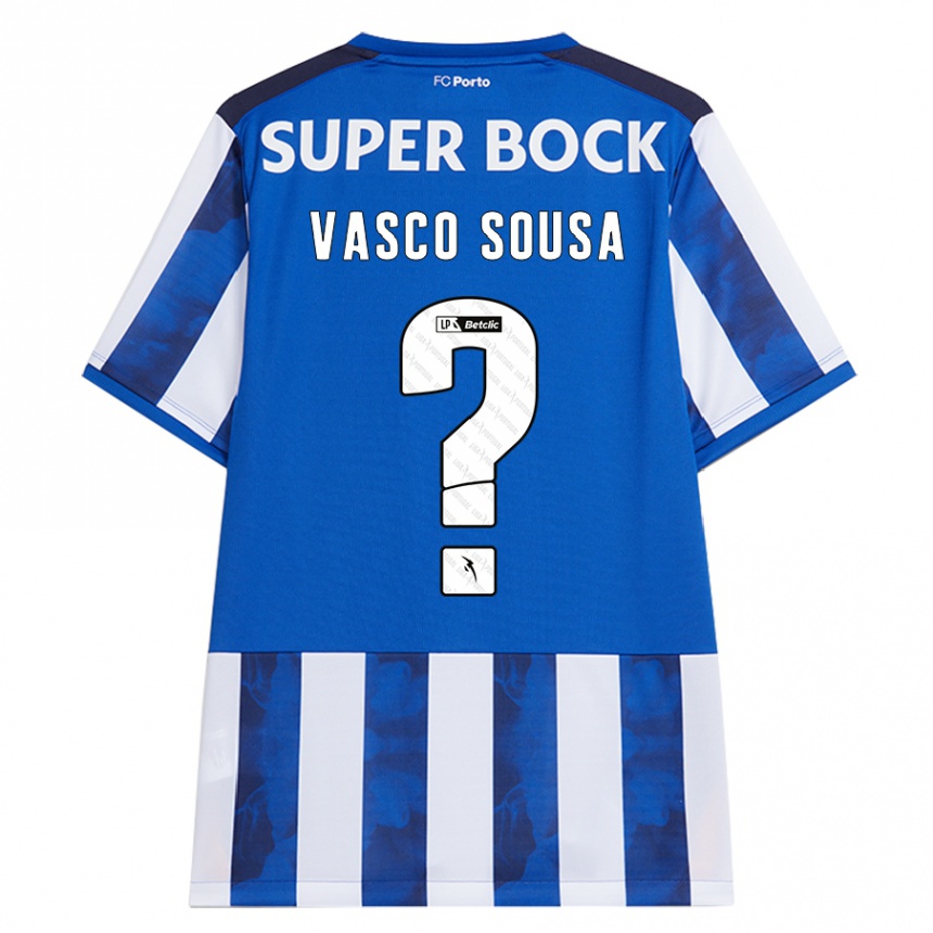 Homme Football Maillot Vasco Sousa #0 Bleu Blanc Tenues Domicile 2024/25