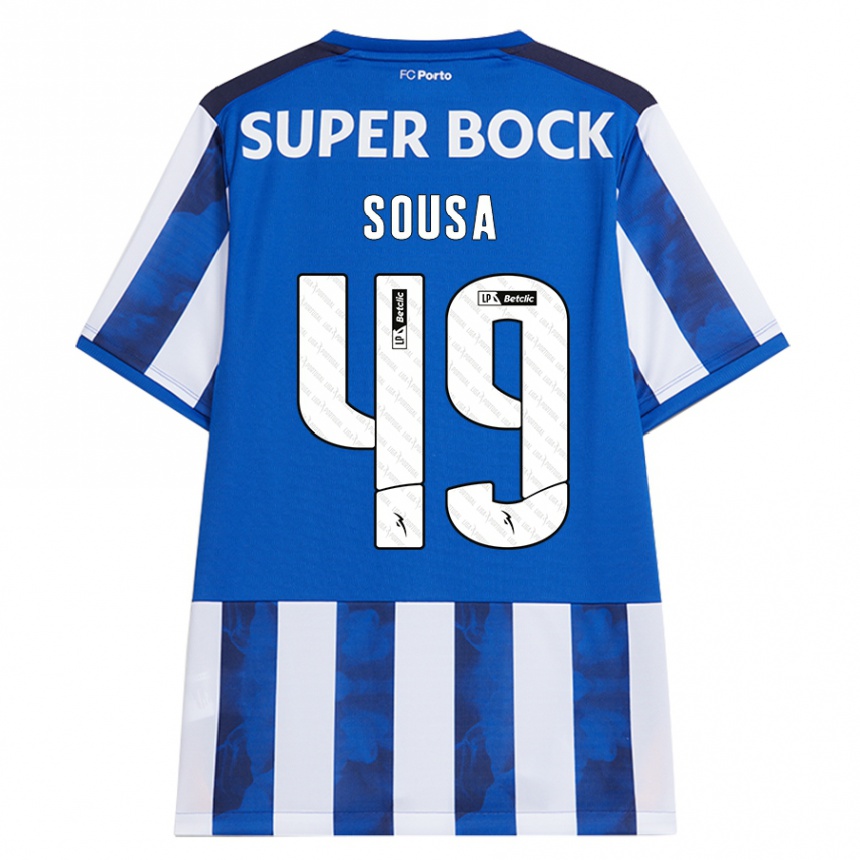 Homme Football Maillot Gonçalo Sousa #49 Bleu Blanc Tenues Domicile 2024/25