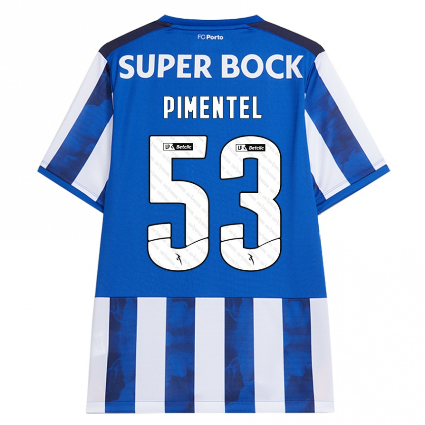 Homme Football Maillot Eric Pimentel #53 Bleu Blanc Tenues Domicile 2024/25