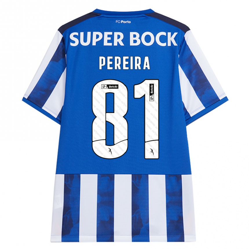 Homme Football Maillot Martim Pereira #81 Bleu Blanc Tenues Domicile 2024/25