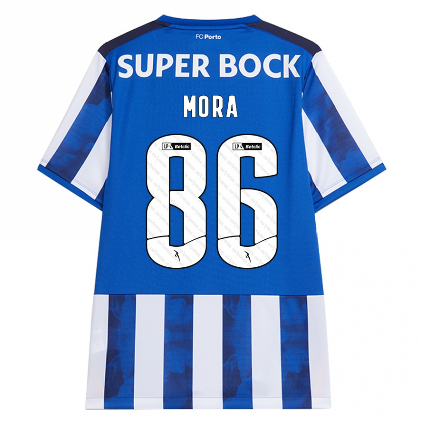 Homme Football Maillot Rodrigo Mora #86 Bleu Blanc Tenues Domicile 2024/25