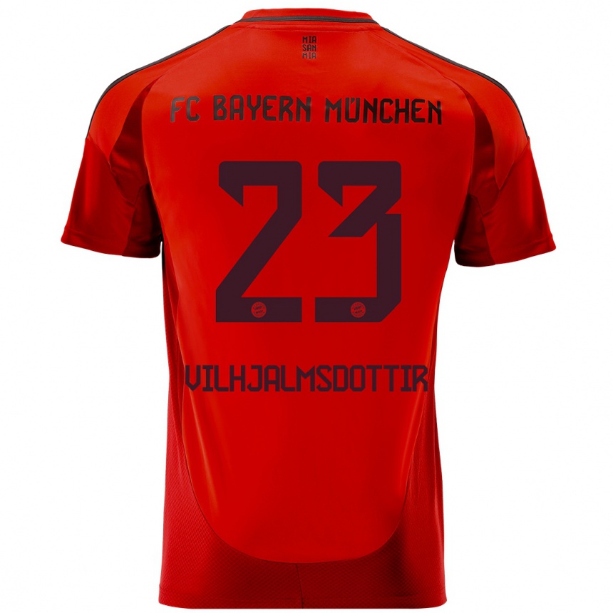 Homme Football Maillot Karolina Lea Vilhjalmsdottir #23 Rouge Tenues Domicile 2024/25