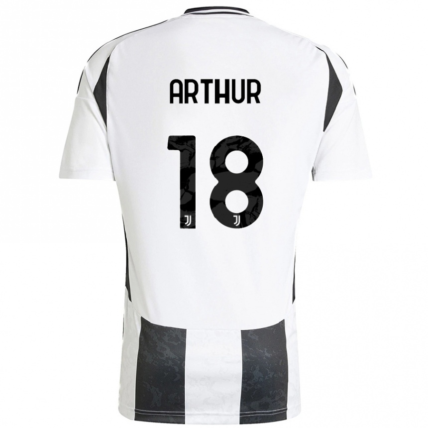 Homme Football Maillot Arthur Melo #18 Blanc Noir Tenues Domicile 2024/25