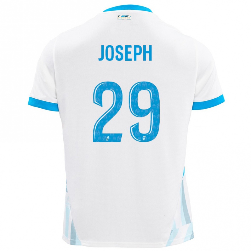 Homme Football Maillot Darlina Joseph #29 Blanc Bleu Ciel Tenues Domicile 2024/25