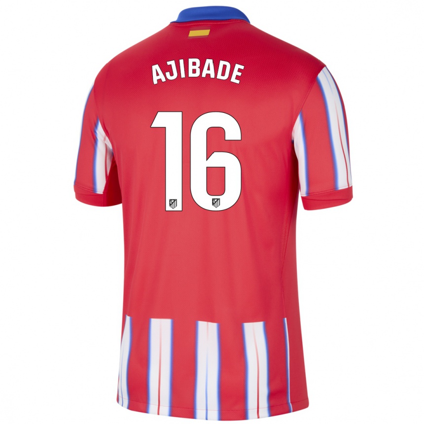 Homme Football Maillot Rasheedat Ajibade #16 Rouge Blanc Bleu Tenues Domicile 2024/25