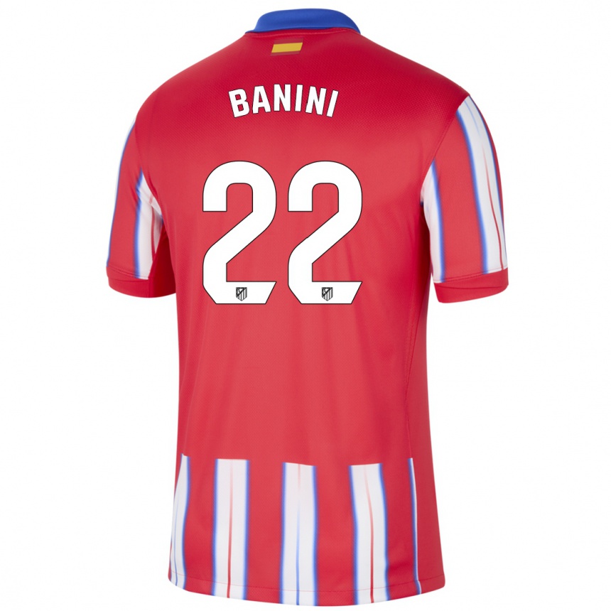 Homme Football Maillot Estefania Banini #22 Rouge Blanc Bleu Tenues Domicile 2024/25