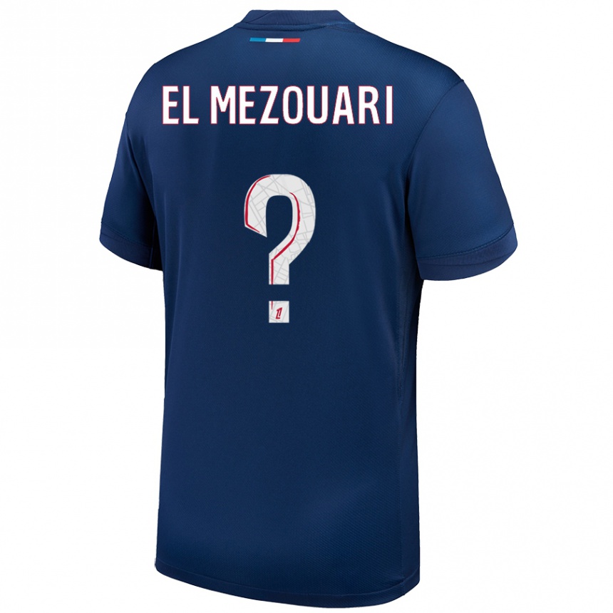 Homme Football Maillot Salah-Dine El Mezouari #0 Bleu Marine Blanc Tenues Domicile 2024/25