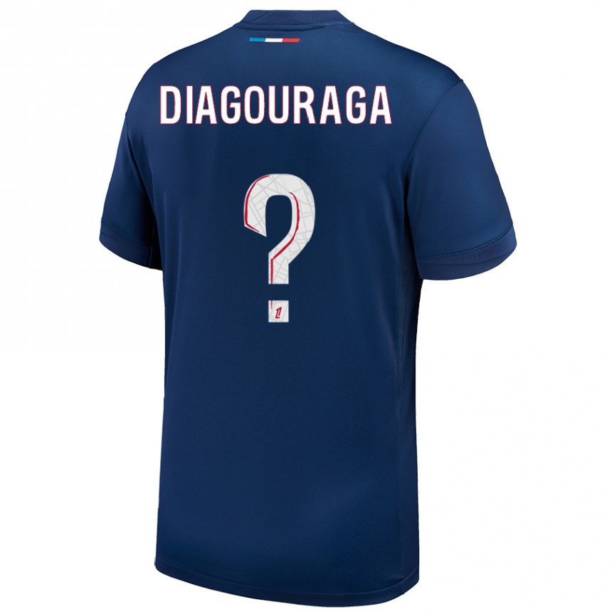 Homme Football Maillot Toumani Diagouraga #0 Bleu Marine Blanc Tenues Domicile 2024/25