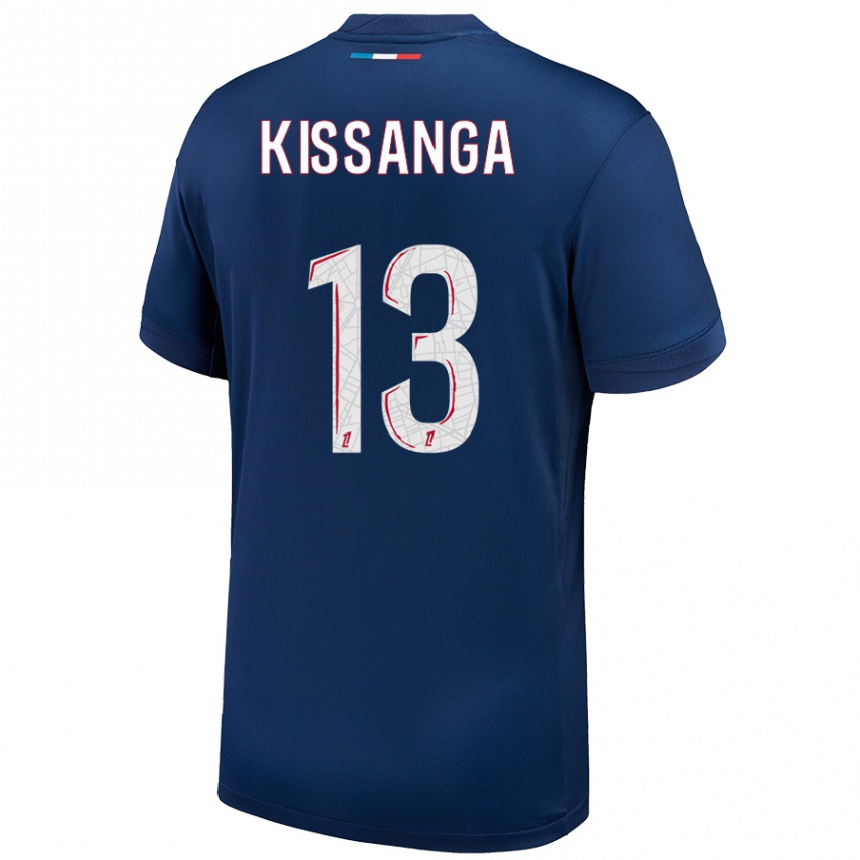 Homme Football Maillot Hugo Kissanga #13 Bleu Marine Blanc Tenues Domicile 2024/25