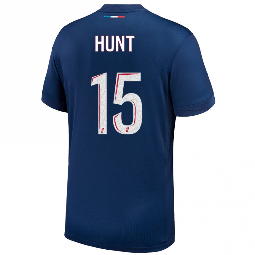 Homme Football Maillot Clare Hunt #15 Bleu Marine Blanc Tenues Domicile 2024/25