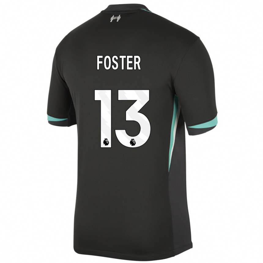 Homme Football Maillot Rylee Foster #13 Noir Anthracite Blanc Tenues Extérieur 2024/25