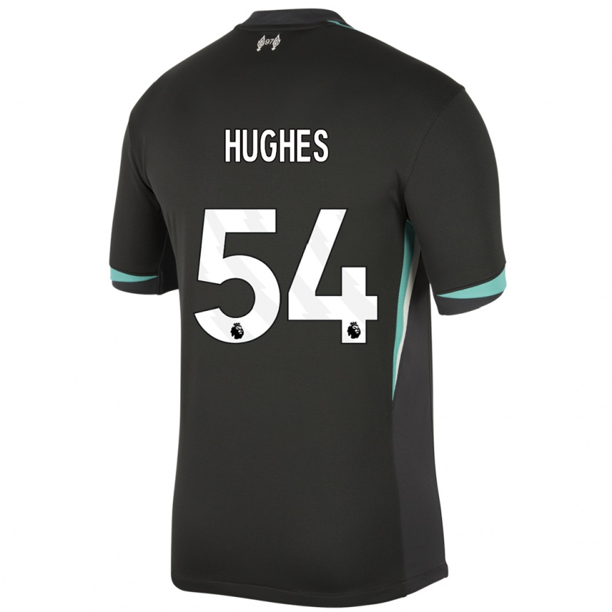 Homme Football Maillot Liam Hughes #54 Noir Anthracite Blanc Tenues Extérieur 2024/25