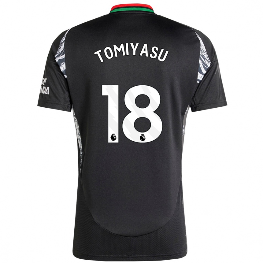 Homme Football Maillot Takehiro Tomiyasu #18 Noir Tenues Extérieur 2024/25