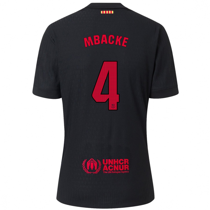 Homme Football Maillot Mamadou Fall #4 Noir Rouge Tenues Extérieur 2024/25