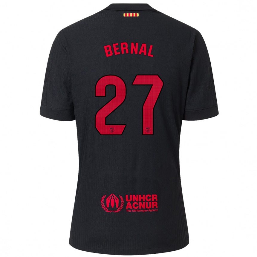 Homme Football Maillot Marc Bernal #27 Noir Rouge Tenues Extérieur 2024/25