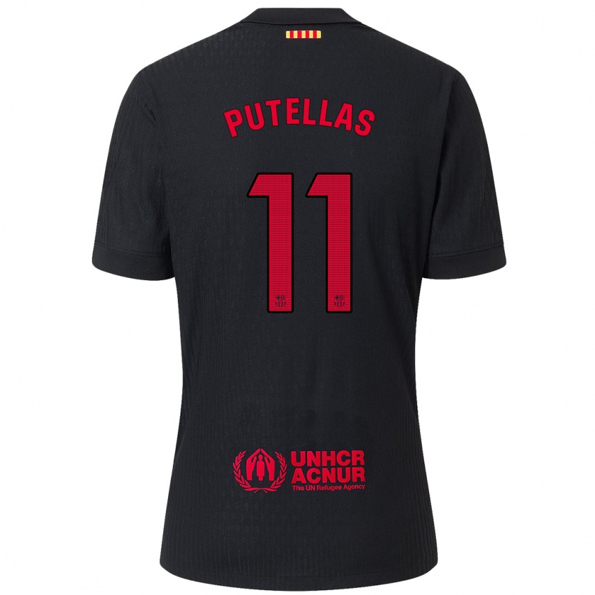 Homme Football Maillot Alexia Putellas #11 Noir Rouge Tenues Extérieur 2024/25