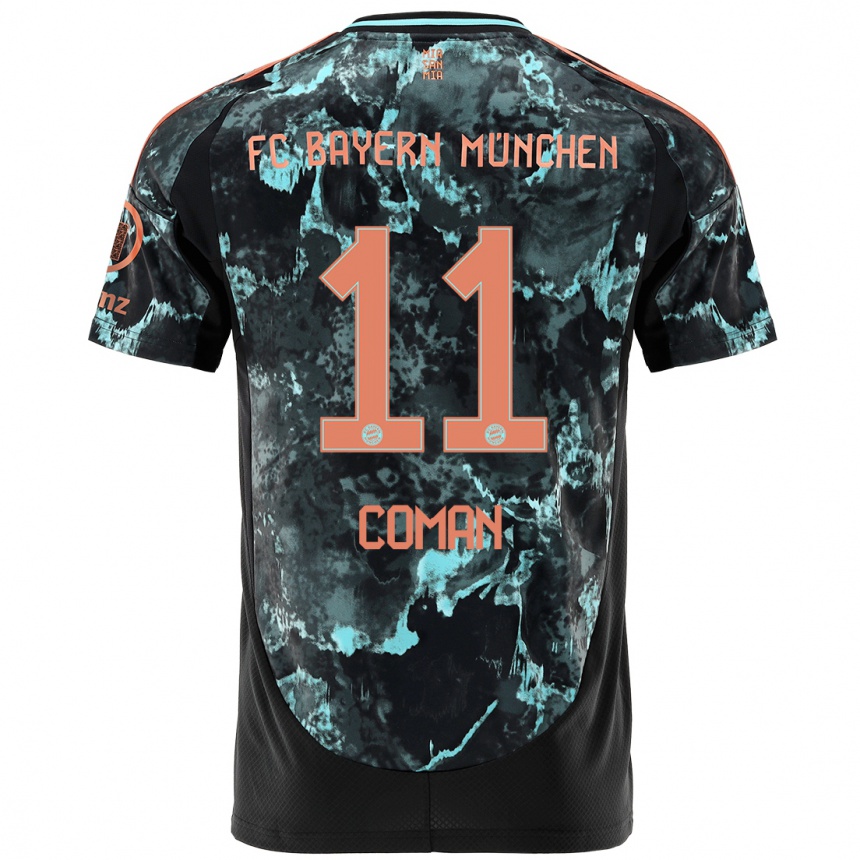 Homme Football Maillot Kingsley Coman #11 Noir Tenues Extérieur 2024/25