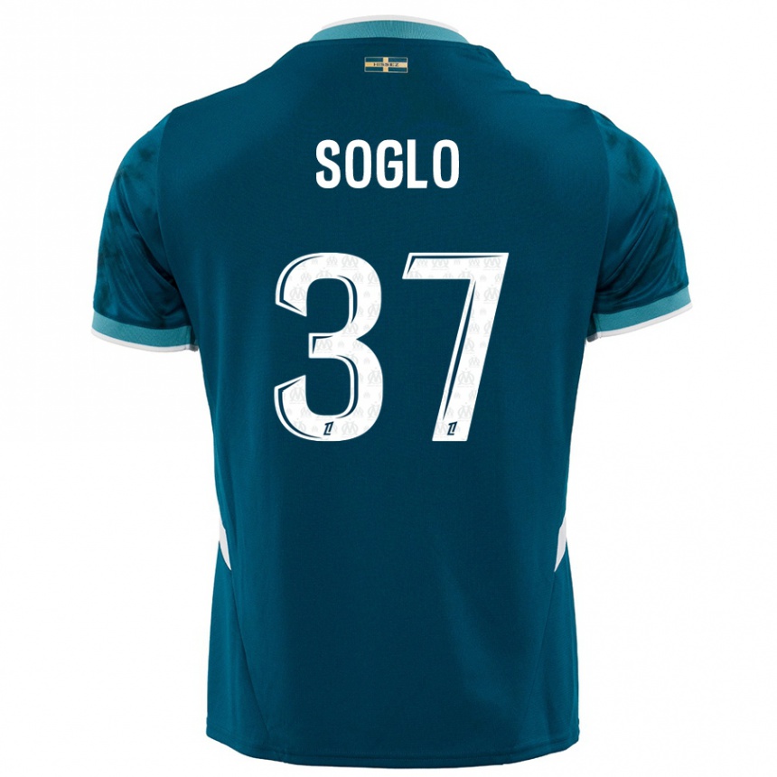 Homme Football Maillot Emran Soglo #37 Turquoise Bleu Tenues Extérieur 2024/25