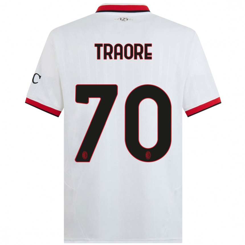 Homme Football Maillot Chaka Traore #70 Blanc Noir Rouge Tenues Extérieur 2024/25