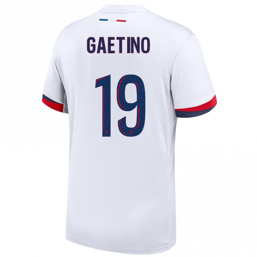 Homme Football Maillot Eva Gaetino #19 Blanc Bleu Rouge Tenues Extérieur 2024/25