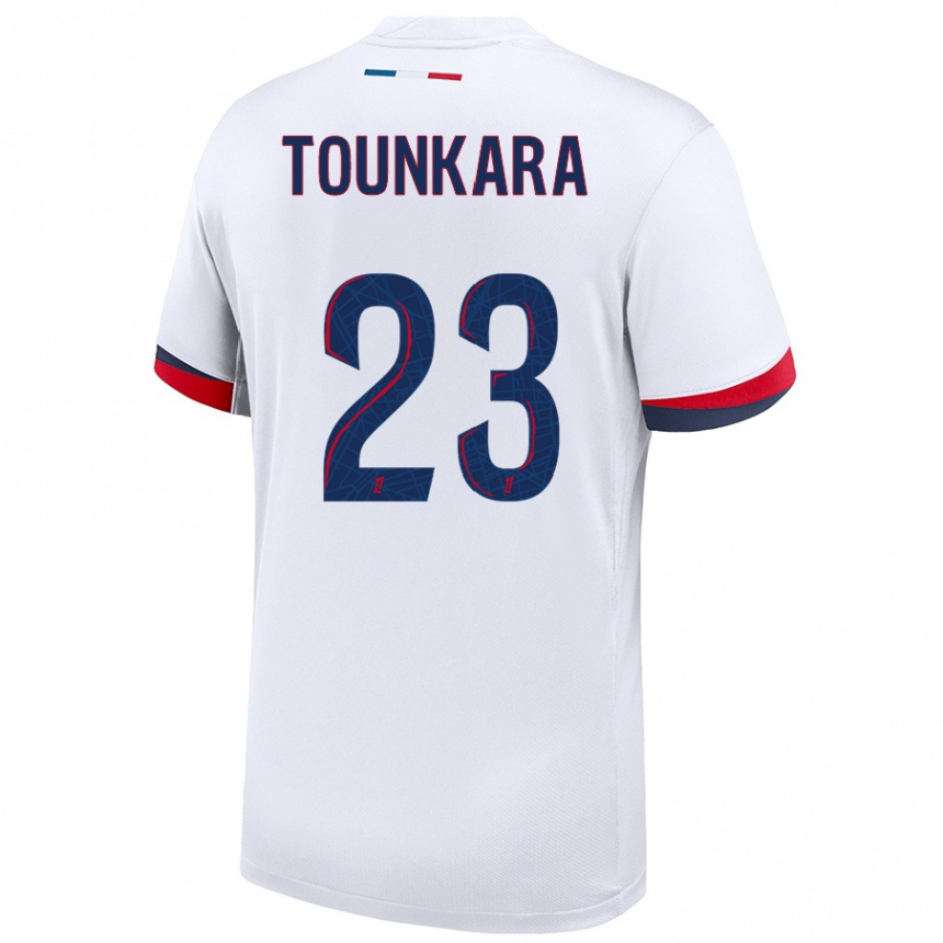 Homme Football Maillot Aïssatou Tounkara #23 Blanc Bleu Rouge Tenues Extérieur 2024/25