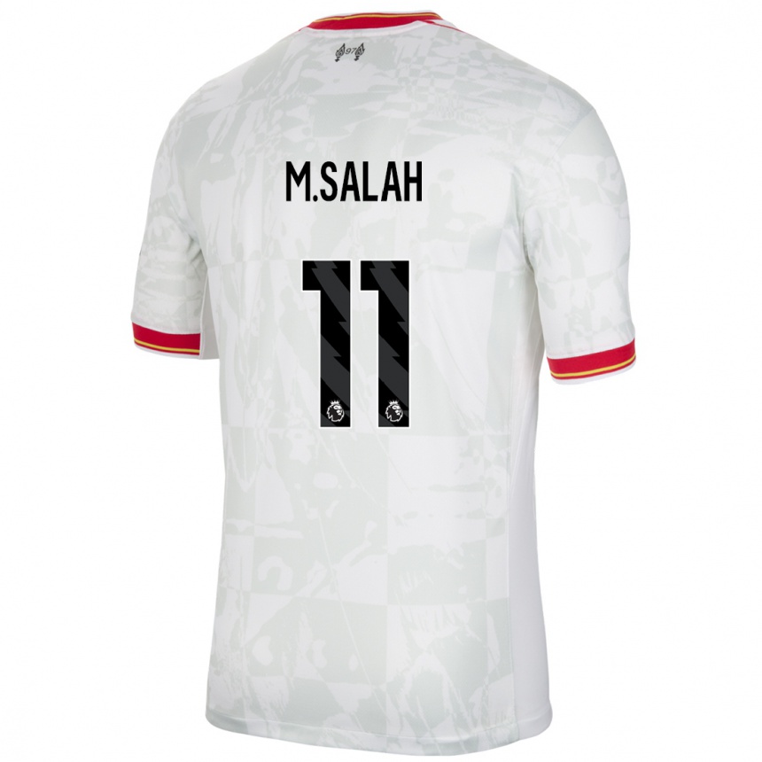 Homme Football Maillot Mohamed Salah #11 Blanc Rouge Noir Troisieme 2024/25